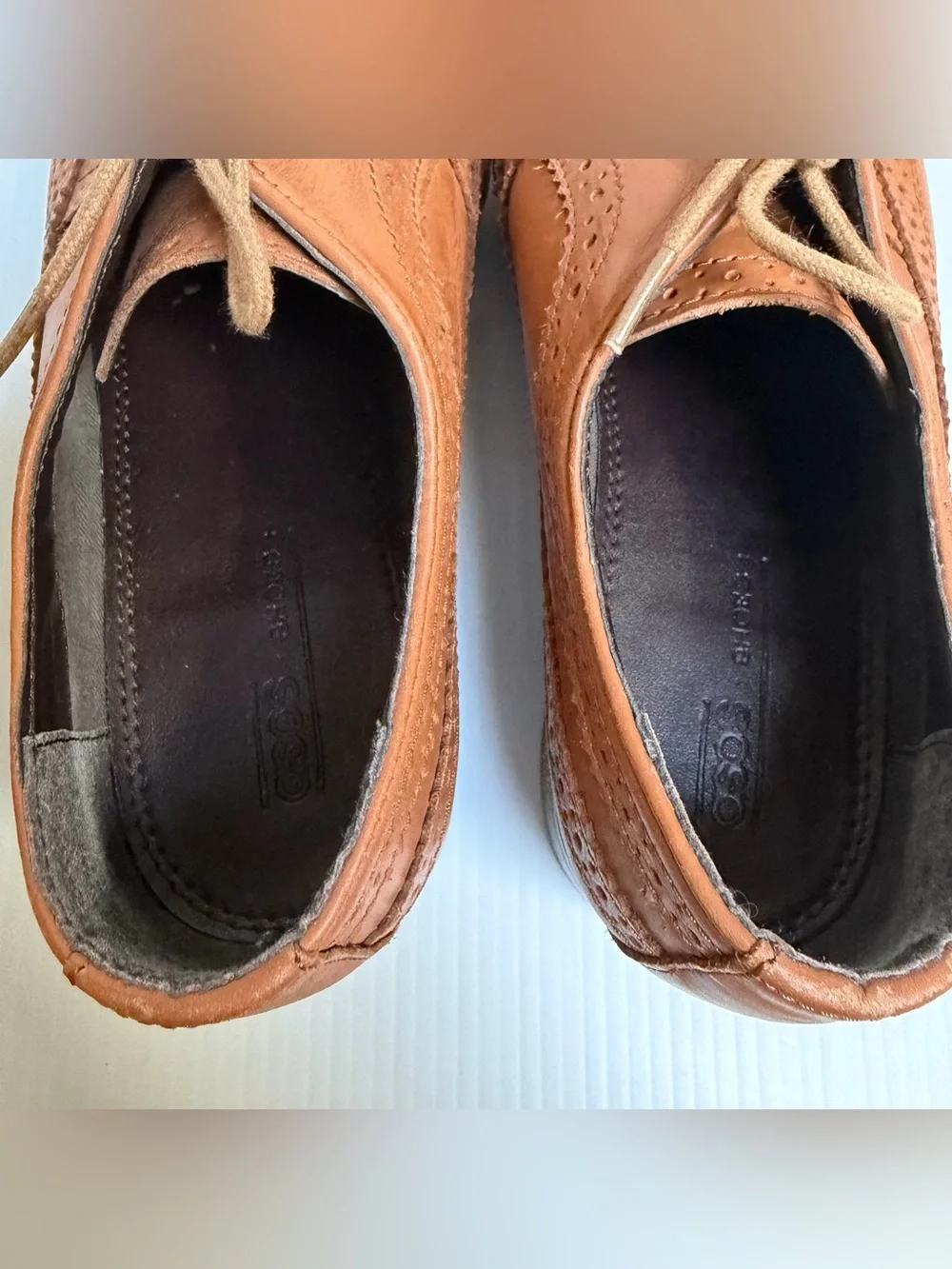 ASOS Classic Men's Tan Leather Wingtip Oxfords